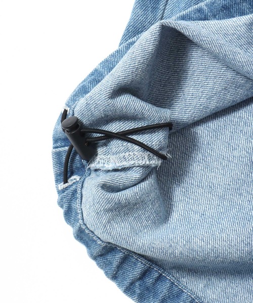 VISION STREET WEAR（ヴィジョンストリートウェア）の「VISION STREET WEAR/ヴィジョンストリートウェア オーバーサイズ デニム ワイド ダブルニーパンツ/レディース メンズ（カーゴパンツ・メンズ・ブラウン/グリーン/サックスブルー/ネイビー/パープル/ライトグレー/ブラック・LL/M/L）」の10枚目の写真