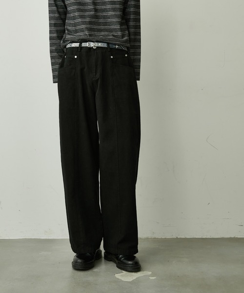 BLANK HOTEL(ブランクホテル)の「Cotton Twill Center Seam Pants / コットンツイルセンターシームパンツ【セットアップ対応可能】(チノパンツ・メンズ・ブラック・L/M/S)」の2枚目の写真