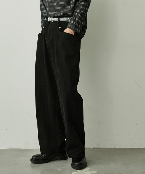 BLANK HOTEL(ブランクホテル)の「Cotton Twill Center Seam Pants / コットンツイルセンターシームパンツ【セットアップ対応可能】(チノパンツ・メンズ・ブラック・L/M/S)」の3枚目の写真