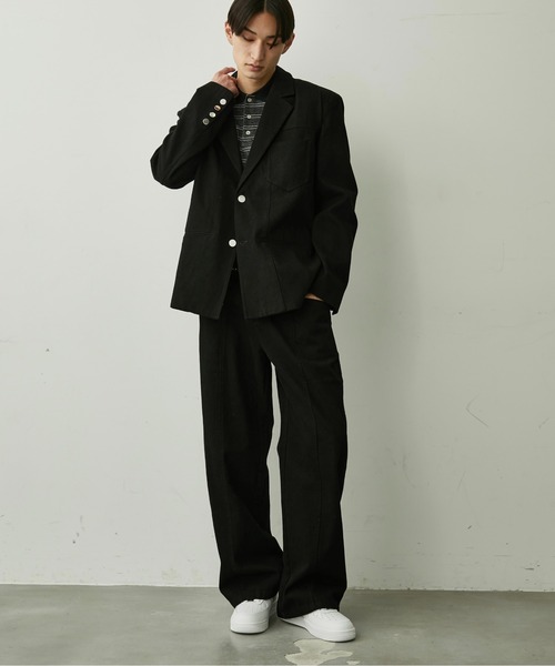 BLANK HOTEL(ブランクホテル)の「Cotton Twill Center Seam Pants / コットンツイルセンターシームパンツ【セットアップ対応可能】(チノパンツ・メンズ・ブラック・L/M/S)」の12枚目の写真