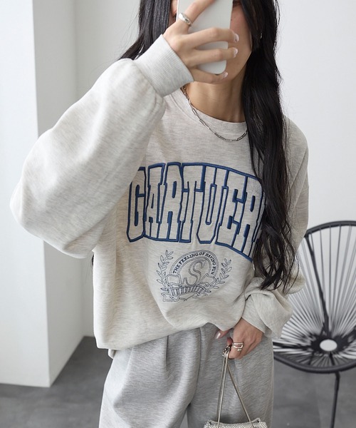 ReDial(リダイアル)の「ビッグロゴ刺繍スウェット(スウェット・レディース・杢グレー/ブラック/オートミール/チャコール・M/L/LL/3L)」の17枚目の写真