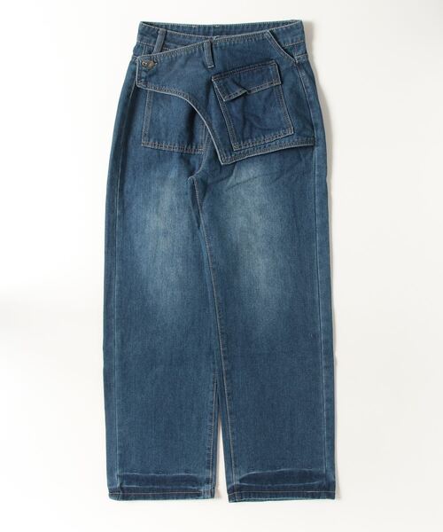 gossip!ロサンゼルス(ゴシップロサンゼルス)の「Y2K エプロンデザイン バレルレッグデニムパンツ(デニムパンツ・レディース・ブルー・M/L)」の3枚目の写真