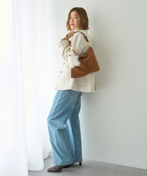 YECCA VECCA（イェッカヴェッカ）の「ノーカラーツイードジャケット（テーラードジャケット・レディース・アイボリー/ブラック・FREE）」の22枚目の写真