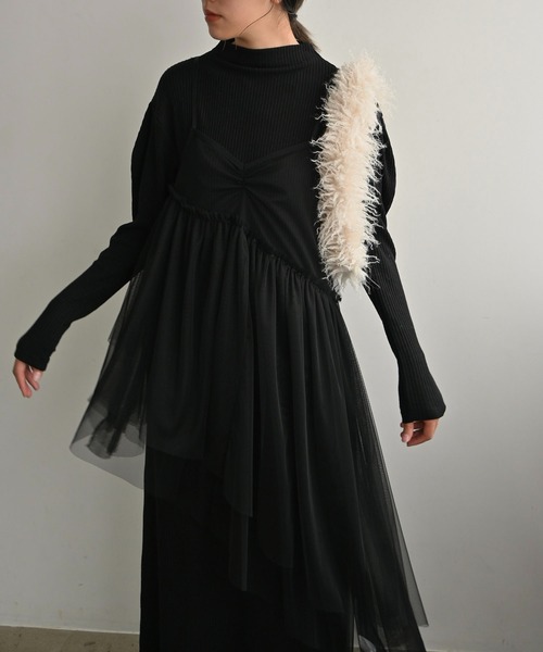 セール】asymmetry layered tulle cami OP（ワンピース）｜WILLFULLY