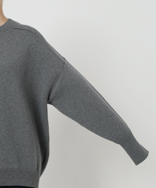 SLOBE IENA（スローブイエナ）の「《WEB限定/追加2》オーバーサイズ スウェットライクニット（ニット/セーター・レディース・ボルドー/チャコールグレー/ベージュ/ブルー/アイボリー・FREE）」の19枚目の写真