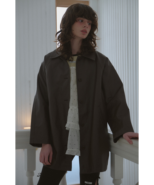 LETERIE(レテリー)の「RAGLAN LEATHER JACKET_BROWN(ライダースジャケット・レディース・ブラウン・FREE)」の2枚目の写真