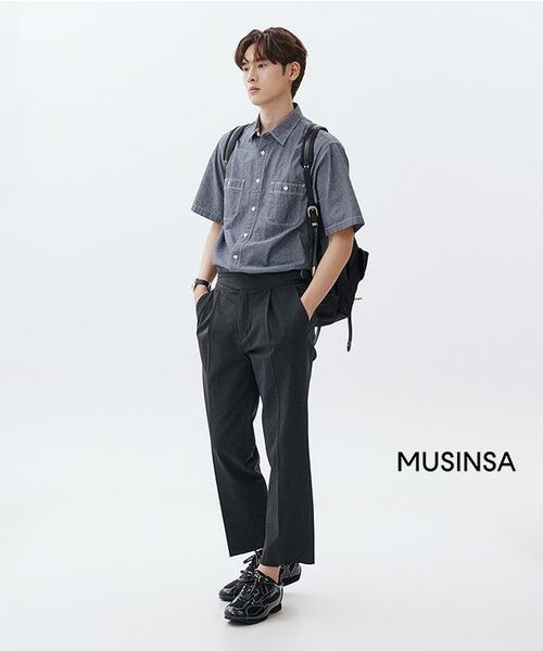MUSINSA STANDARD（ムシンサスタンダード）の「シャンブレー半袖ワークシャツ[ブルー]（シャツ/ブラウス・メンズ・その他・MEDIUM/LARGE/X-LARGE/XX-LARGE）」の8枚目の写真
