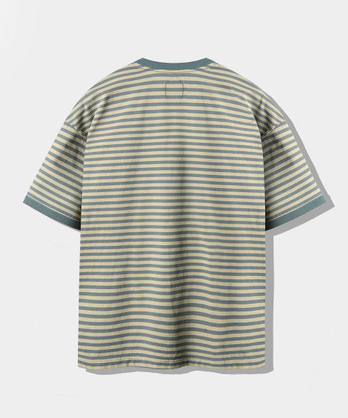DIMITRI BLACK(ディミトリブラック)の「VLADブランドストライプリンガー半袖Tシャツ_イエロー&グリーン(Tシャツ/カットソー・レディース・その他・SMALL/MEDIUM/X-LARGE/LARGE)」の3枚目の写真
