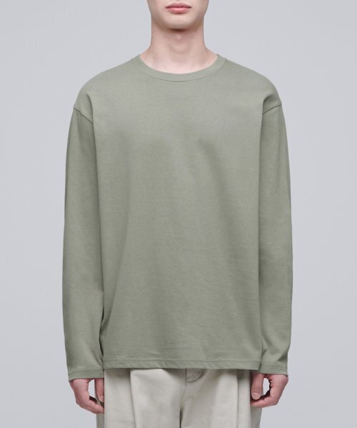 MUSINSA STANDARD（ムシンサスタンダード）の「ベーシック長袖Tシャツ [ピスタチオ]（Tシャツ/カットソー・メンズ・その他・SMALL/MEDIUM/LARGE/X-LARGE/XX-LARGE/XXX-LARGE）」の2枚目の写真