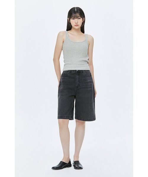MUSINSA STANDARD WOMAN（ムシンサスタンダードウーマン）の「ウィメンズワイドデニムショーツ[ウォッシュドブラック]（デニムパンツ・レディース・その他・30/24/25/26/27/28/29）」の9枚目の写真