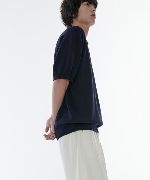 MUSINSA STANDARD（ムシンサスタンダード）の「クールタッチスリットネックニットポロシャツ[ネイビー]（ニット/セーター・メンズ・その他・SMALL/MEDIUM/LARGE/X-LARGE/XX-LARGE）」の9枚目の写真