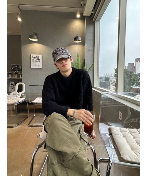 TAKEASY(テイクイージー)の「ラムスウールクルーネックオーバーニット(ブラック)(ニット/セーター・メンズ・その他・SMALL/MEDIUM/LARGE)」の14枚目の写真