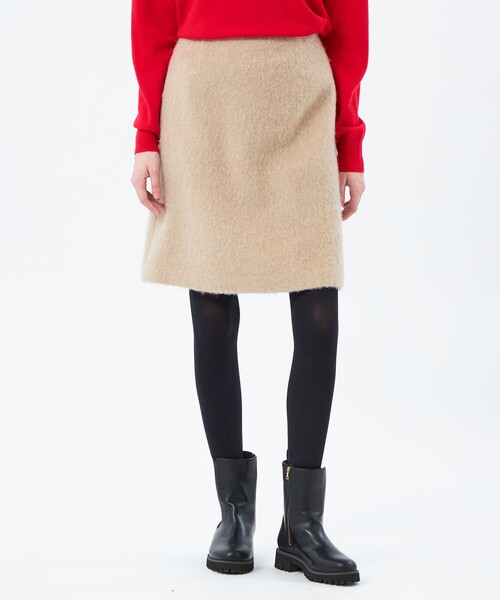 MACKINTOSH PHILOSOPHY（ﾏｯｷﾝﾄｯｼｭ ﾌｨﾛｿﾌｨｰ）の「ウールシャギーショートスカート（スカート・レディース・ベージュ/ブラック/ライトイエロー・38/36）」の2枚目の写真