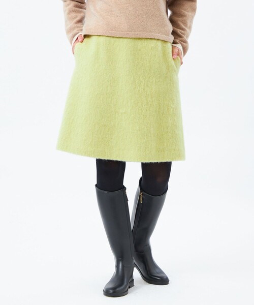 MACKINTOSH PHILOSOPHY（ﾏｯｷﾝﾄｯｼｭ ﾌｨﾛｿﾌｨｰ）の「ウールシャギーショートスカート（スカート・レディース・ベージュ/ブラック/ライトイエロー・38/36）」の3枚目の写真
