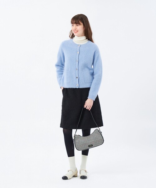 MACKINTOSH PHILOSOPHY（ﾏｯｷﾝﾄｯｼｭ ﾌｨﾛｿﾌｨｰ）の「ウールシャギーショートスカート（スカート・レディース・ベージュ/ブラック/ライトイエロー・38/36）」の4枚目の写真