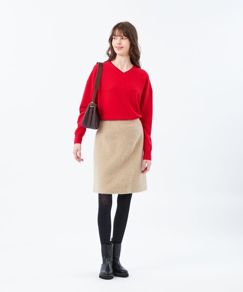 MACKINTOSH PHILOSOPHY（ﾏｯｷﾝﾄｯｼｭ ﾌｨﾛｿﾌｨｰ）の「ウールシャギーショートスカート（スカート・レディース・ベージュ/ブラック/ライトイエロー・38/36）」の5枚目の写真