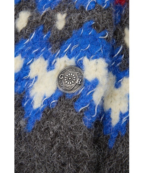 GREEN BUTTER(グリーンバター)の「Metallic Yarn Nordic カーディガン(カーディガン/ボレロ・レディース・グレー・FREE)」の4枚目の写真
