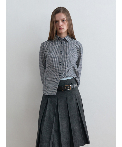 Kijun(キジュン)の「Twin Button Check Shirt Navy(シャツ/ブラウス・レディース・その他・MEDIUM/SMALL)」の1枚目の写真