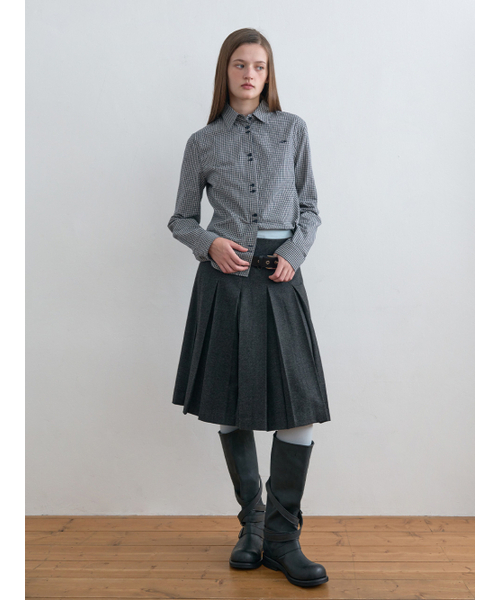 Kijun(キジュン)の「Twin Button Check Shirt Navy(シャツ/ブラウス・レディース・その他・MEDIUM/SMALL)」の2枚目の写真