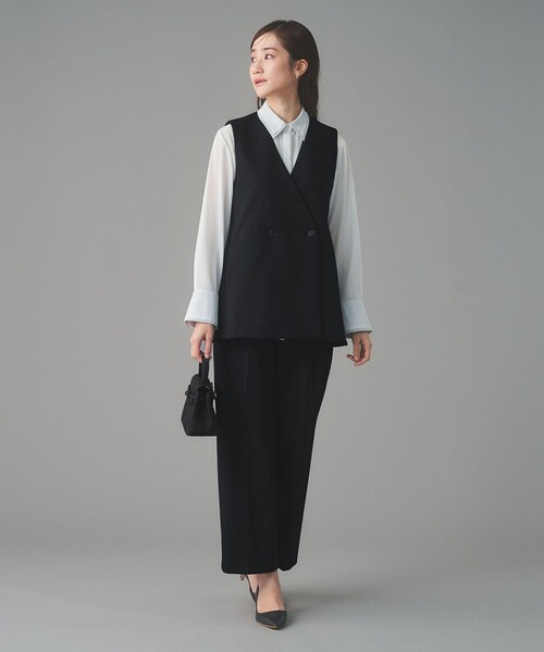 UNITED ARROWS（ユナイテッドアローズ）の「バイカラー レギュラーシャツブラウス（シャツ/ブラウス・レディース・オフホワイト/ネイビー/ベージュ・FREE）」の9枚目の写真