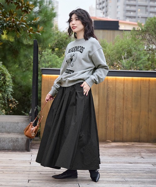 MICA&DEAL（マイカ＆ディール）の「ドット柄タックギャザースカート（スカート・レディース・ブラウン/ブラック・FREE）」の16枚目の写真