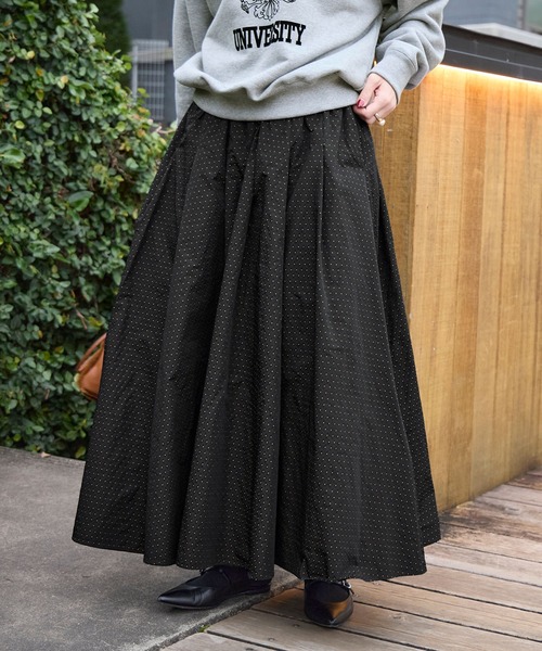 MICA&DEAL（マイカ＆ディール）の「ドット柄タックギャザースカート（スカート・レディース・ブラウン/ブラック・FREE）」の17枚目の写真