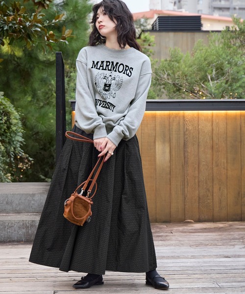 MICA&DEAL（マイカ＆ディール）の「ドット柄タックギャザースカート（スカート・レディース・ブラウン/ブラック・FREE）」の19枚目の写真