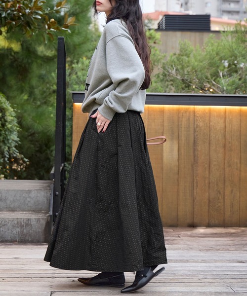 MICA&DEAL（マイカ＆ディール）の「ドット柄タックギャザースカート（スカート・レディース・ブラウン/ブラック・FREE）」の20枚目の写真