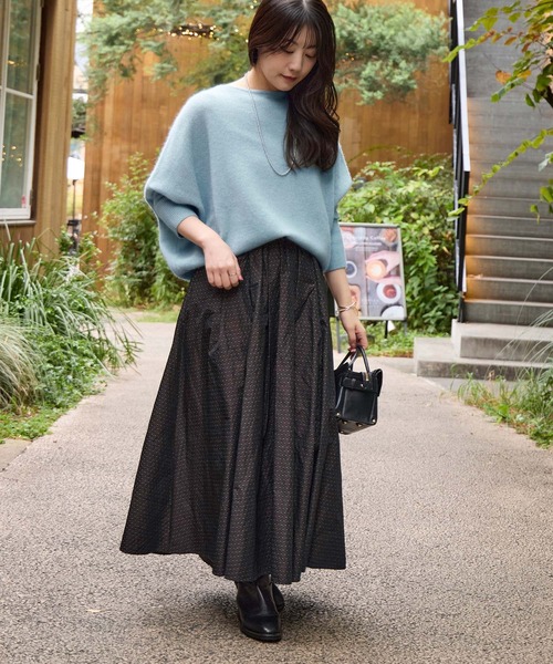 MICA&DEAL（マイカ＆ディール）の「ドット柄タックギャザースカート（スカート・レディース・ブラウン/ブラック・FREE）」の4枚目の写真
