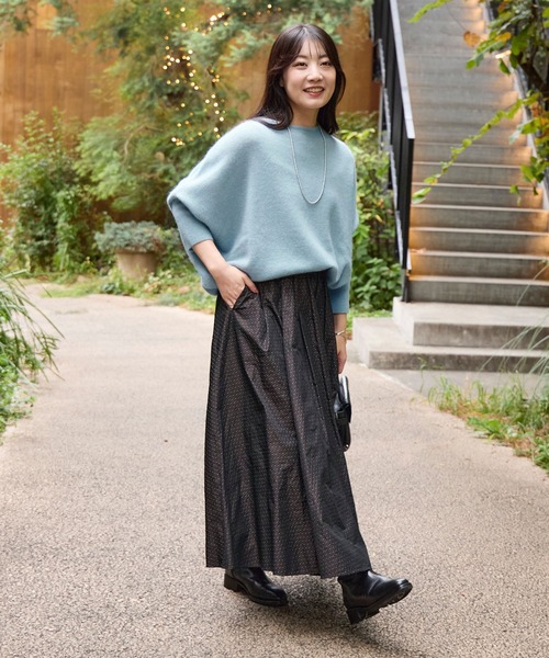 MICA&DEAL（マイカ＆ディール）の「ドット柄タックギャザースカート（スカート・レディース・ブラウン/ブラック・FREE）」の6枚目の写真