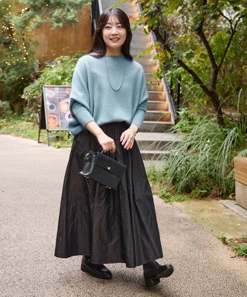 MICA&DEAL（マイカ＆ディール）の「ドット柄タックギャザースカート（スカート・レディース・ブラウン/ブラック・FREE）」の7枚目の写真