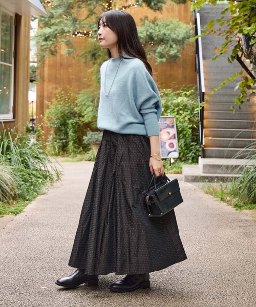 MICA&DEAL（マイカ＆ディール）の「ドット柄タックギャザースカート（スカート・レディース・ブラウン/ブラック・FREE）」の11枚目の写真