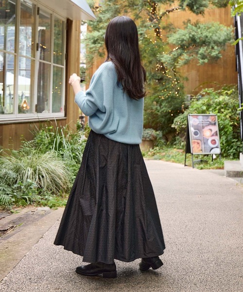 MICA&DEAL（マイカ＆ディール）の「ドット柄タックギャザースカート（スカート・レディース・ブラウン/ブラック・FREE）」の14枚目の写真