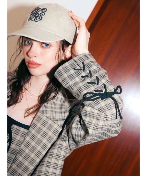 EVRIS（エヴリス）の「レースアップテーラードジャケット【セットアップ着用可能】（テーラードジャケット・レディース・ブラック/ブラウン/その他1・FREE）」の4枚目の写真