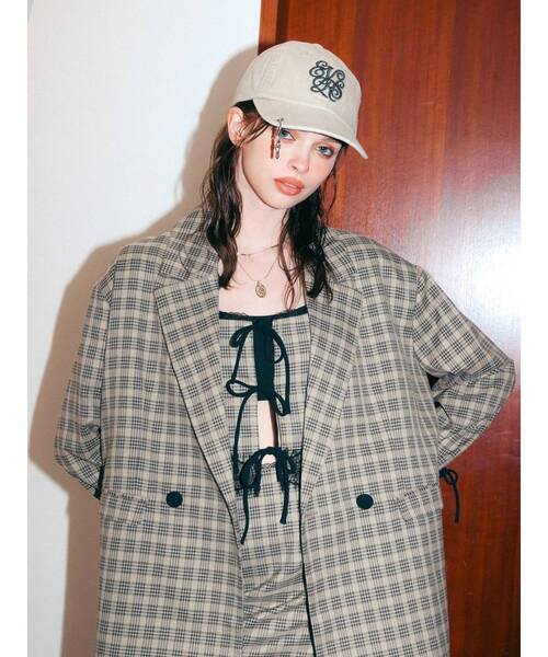 EVRIS（エヴリス）の「レースアップテーラードジャケット【セットアップ着用可能】（テーラードジャケット・レディース・ブラック/ブラウン/その他1・FREE）」の6枚目の写真