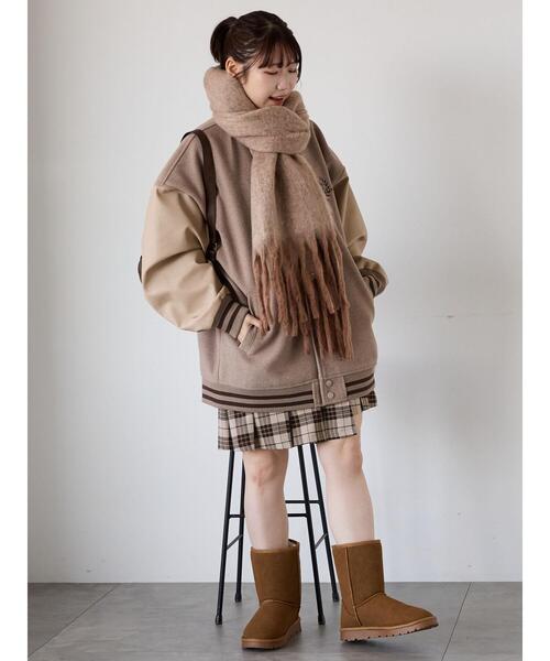 ehka sopo（エヘカソポ）の「ふわもこマフラー太フリンジシャンブレー無地（ストール/ショール・レディース・グリーン/ベージュ/ブルー・F）」の12枚目の写真