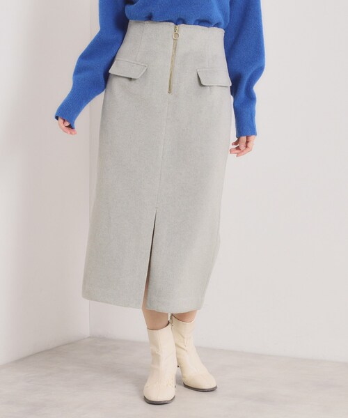 ITS'DEMO（イッツデモ）の「【ウエストゴム】シャギーモッサタイトスカート（スカート・レディース・グレー/ブラック/ベージュ・00）」の3枚目の写真