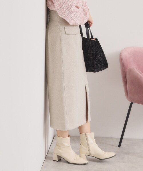 ITS'DEMO（イッツデモ）の「【ウエストゴム】シャギーモッサタイトスカート（スカート・レディース・グレー/ブラック/ベージュ・00）」の8枚目の写真