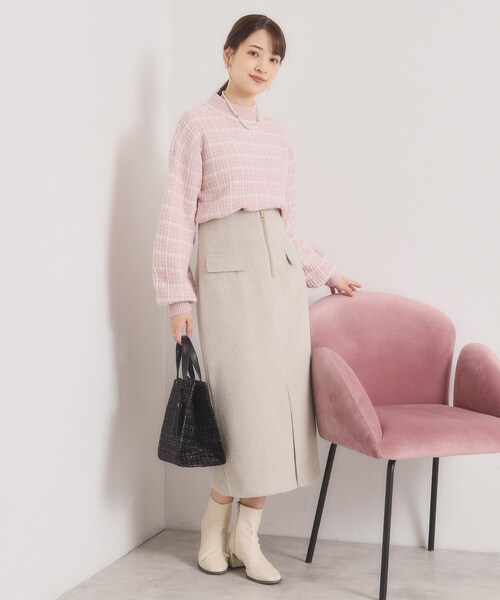 ITS'DEMO（イッツデモ）の「【ウエストゴム】シャギーモッサタイトスカート（スカート・レディース・グレー/ブラック/ベージュ・00）」の9枚目の写真