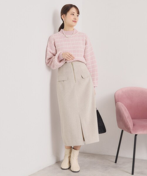 ITS'DEMO（イッツデモ）の「【ウエストゴム】シャギーモッサタイトスカート（スカート・レディース・グレー/ブラック/ベージュ・00）」の10枚目の写真