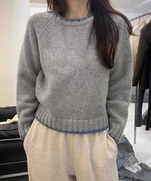 Dewlily(デューリリー)の「毎日に寄り添う上品なカジュアル◎ラインカラーニットトップス(ニット/セーター・レディース・ピンク/アイボリー/グレー/ベージュ・FREE)」の12枚目の写真
