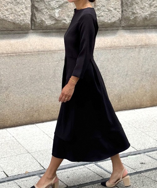 ST.ROONEY(セントルーニー)の「キーネックフレアワンピース【低身長・小柄女性向け】(ワンピース・レディース・ネイビー/ブラック・XS)」の14枚目の写真