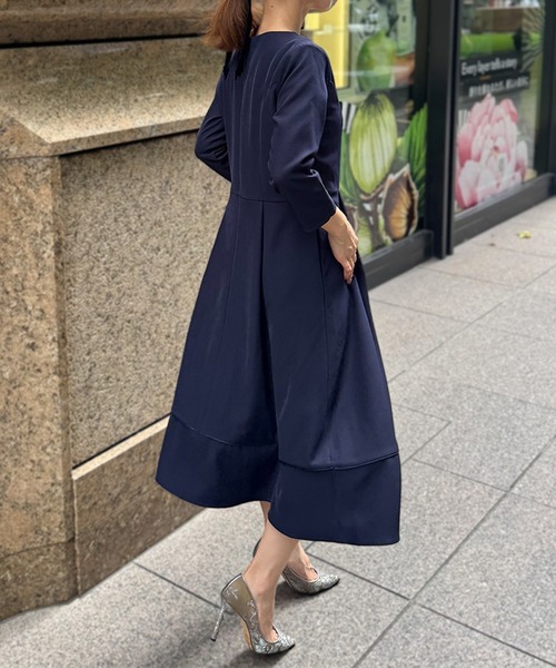 ST.ROONEY(セントルーニー)の「キーネックフレアワンピース【低身長・小柄女性向け】(ワンピース・レディース・ネイビー/ブラック・XS)」の18枚目の写真