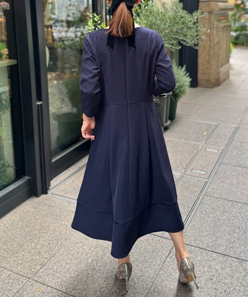 ST.ROONEY(セントルーニー)の「キーネックフレアワンピース【低身長・小柄女性向け】(ワンピース・レディース・ネイビー/ブラック・XS)」の20枚目の写真