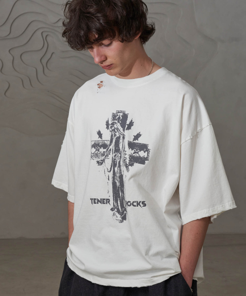 TENER(テネル)の「クロス救済ボックスT(ホワイト)(Tシャツ/カットソー・メンズ・その他・FREE)」の2枚目の写真