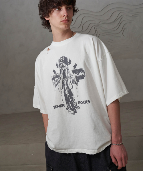 TENER(テネル)の「クロス救済ボックスT(ホワイト)(Tシャツ/カットソー・メンズ・その他・FREE)」の3枚目の写真