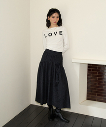 SALON DE YOHN（サロンドヨーン）の「Corsage Point Shirring Skirt_ Black（スカート）」