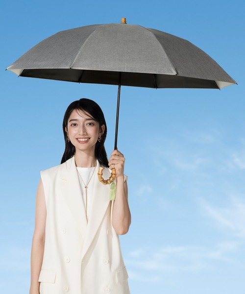 最強の日傘「UVO」 折りたたみ2段 親骨55cm 無地タッセル Wpc