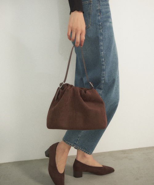 Shelly island（シェリーアイランド）の「スウェードギャザーバッグ（ショルダーバッグ・レディース・ブルー/ブラック/ブラウン・FREE）」の9枚目の写真