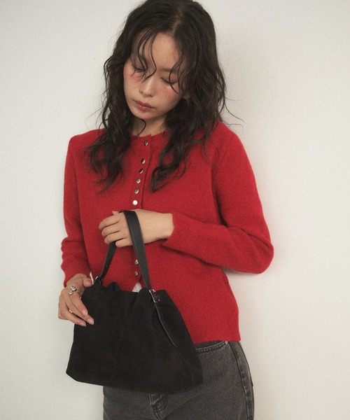 Shelly island（シェリーアイランド）の「スウェードギャザーバッグ（ショルダーバッグ・レディース・ブルー/ブラック/ブラウン・FREE）」の5枚目の写真